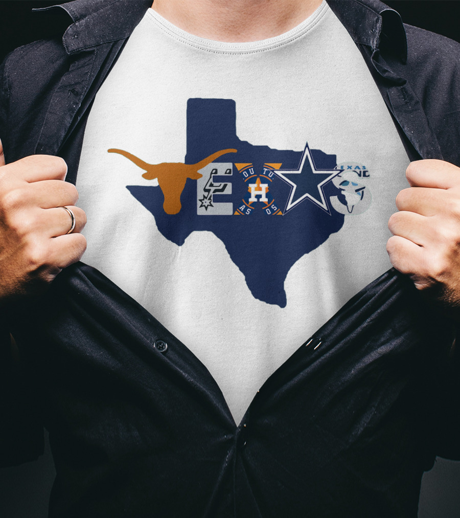 Texas Longhorns Houston Astros Dallas Cowboys Spurs Icons T-Shirt