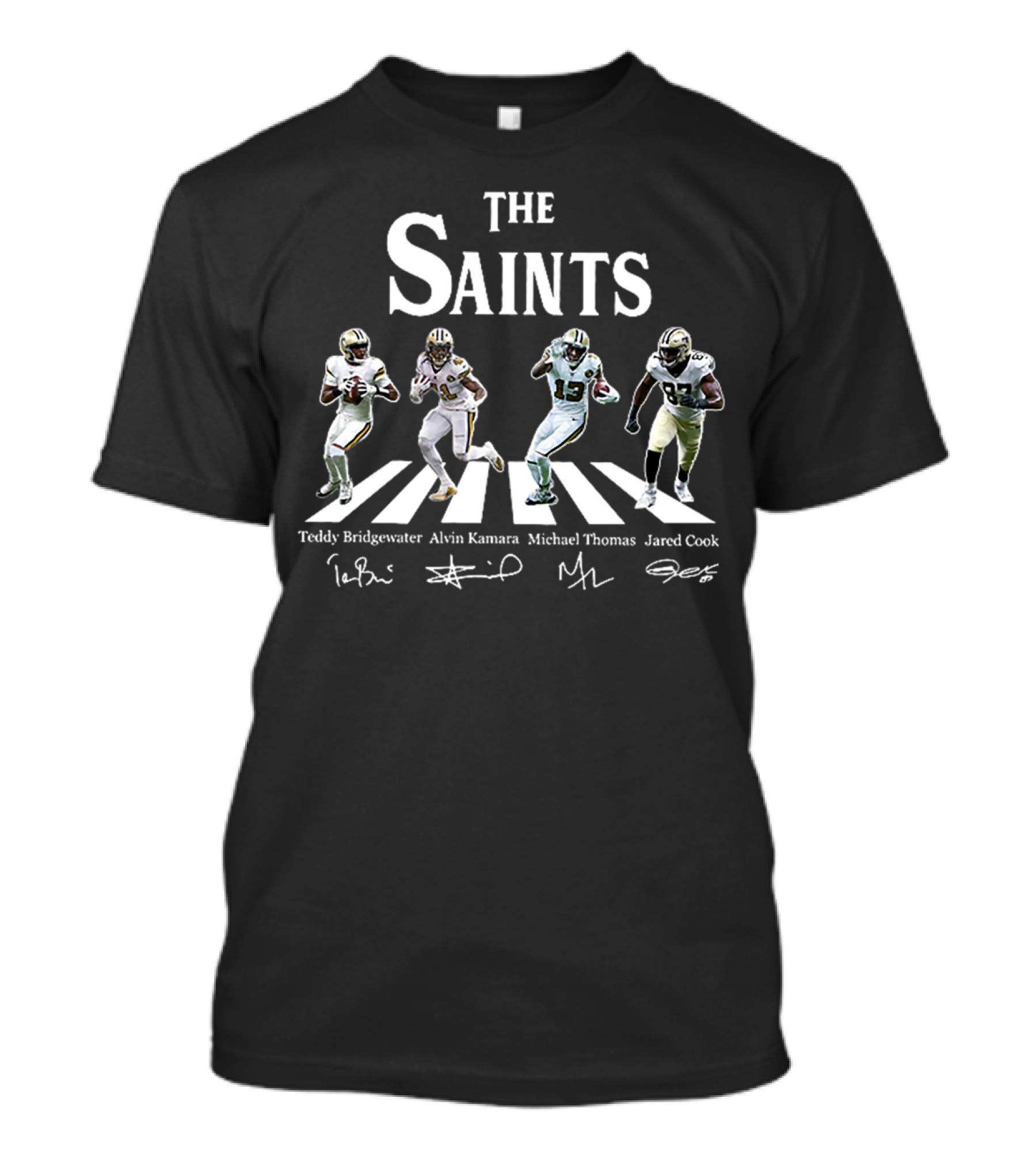 The Saints Teddy Bridgewater Alvin Kamara Michael Thomas Jared Cook Abbey Road T-Shirt