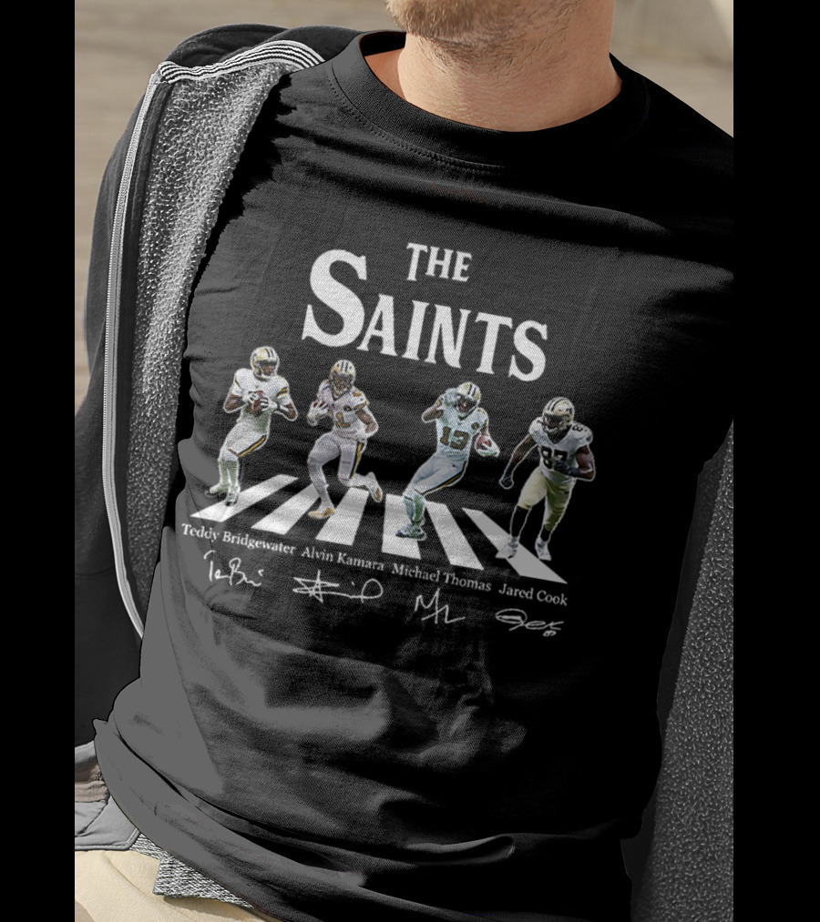The Saints Teddy Bridgewater Alvin Kamara Michael Thomas Jared Cook Abbey Road T-Shirt
