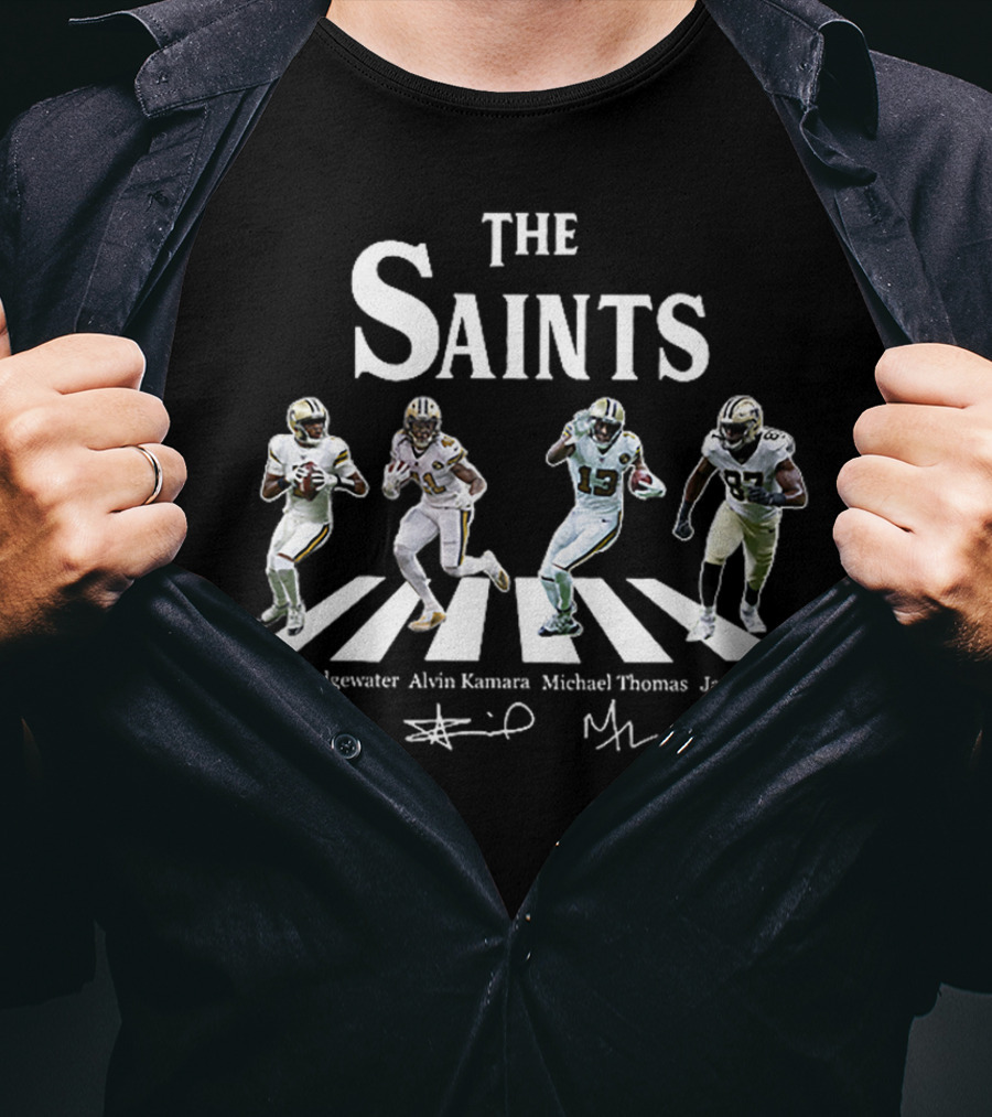 The Saints Teddy Bridgewater Alvin Kamara Michael Thomas Jared Cook Abbey Road T-Shirt
