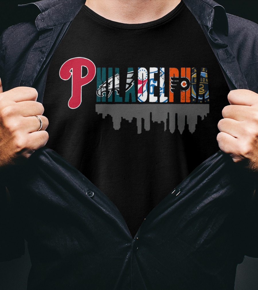 Philadelphia Sports Teams Eagles 76ers Flyers Union Phillies T-Shirt