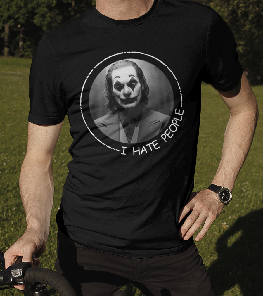 Joker I Hate People Clown Face Circle T-Shirt