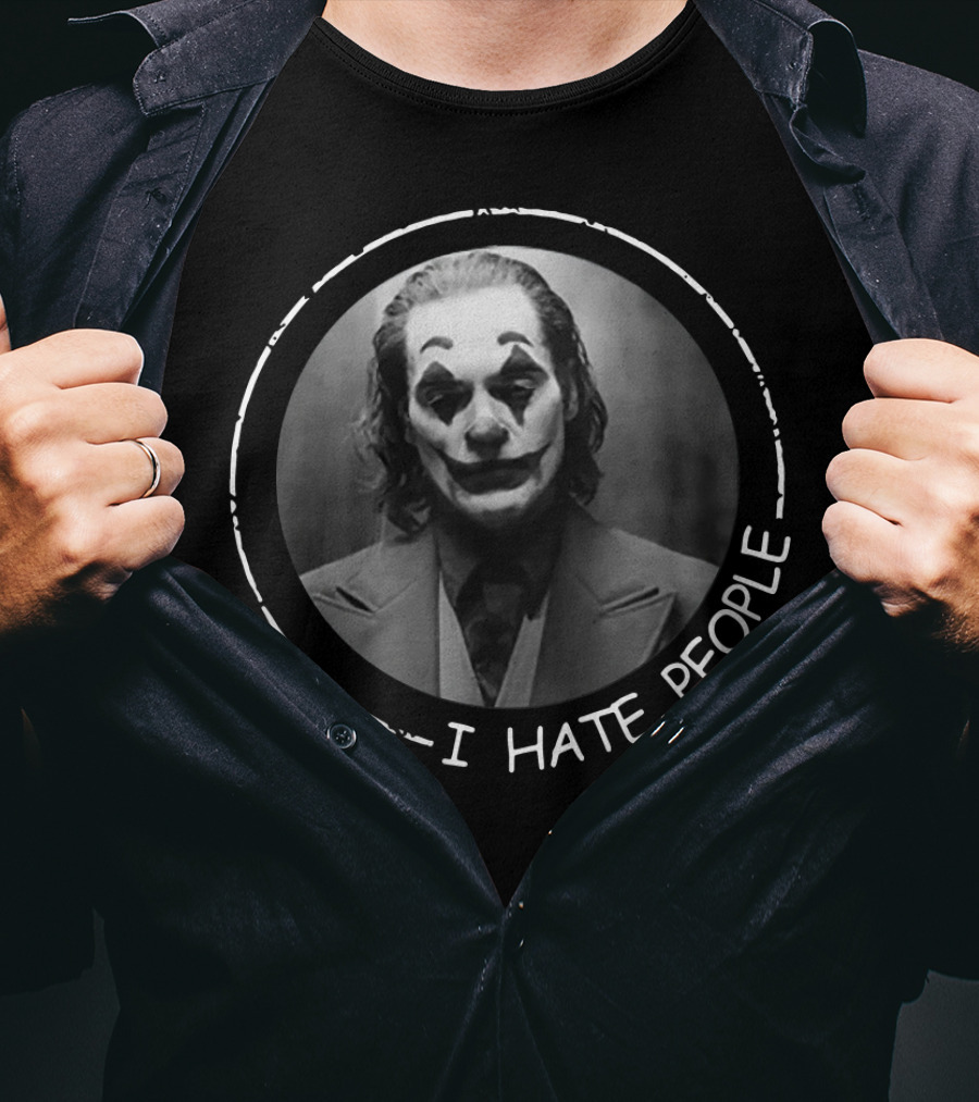 Joker I Hate People Clown Face Circle T-Shirt