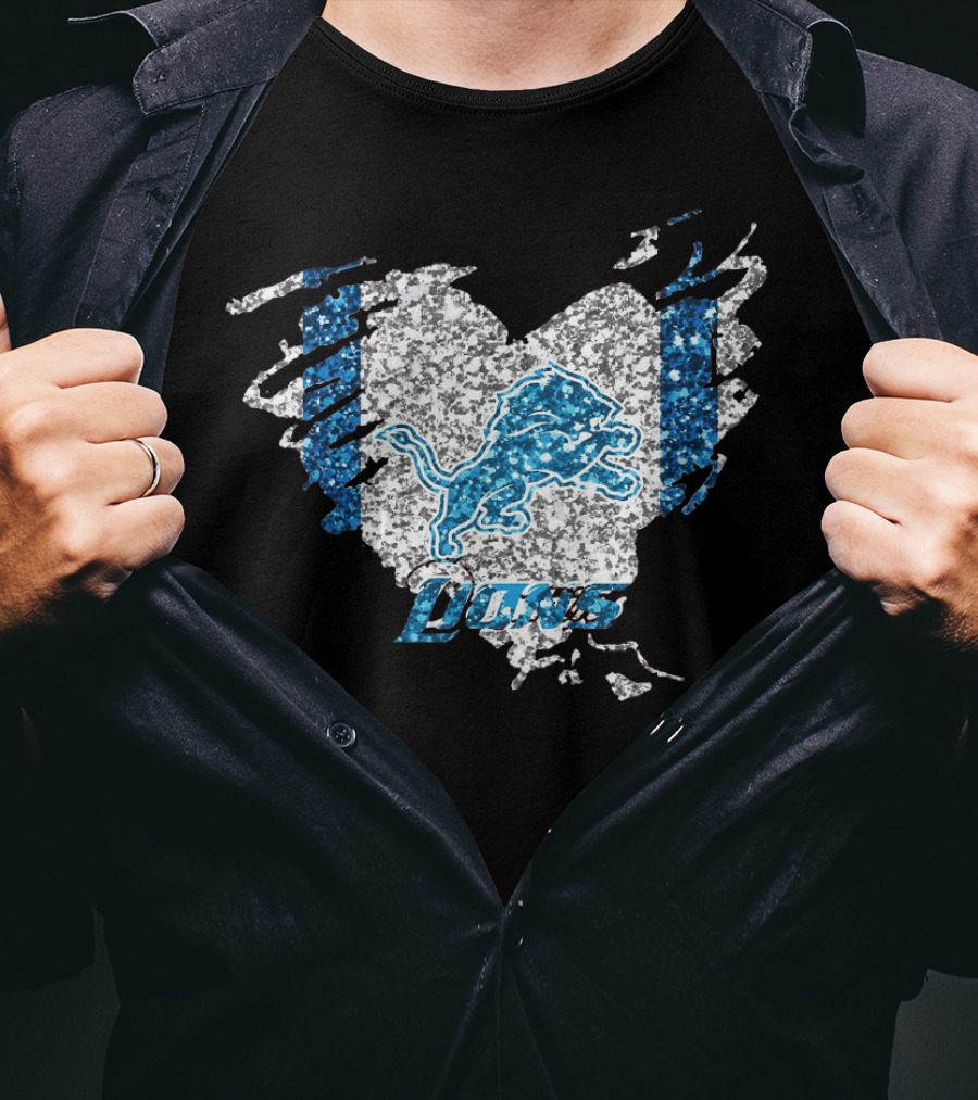 Detroit Lions Heart Diamond T-Shirt