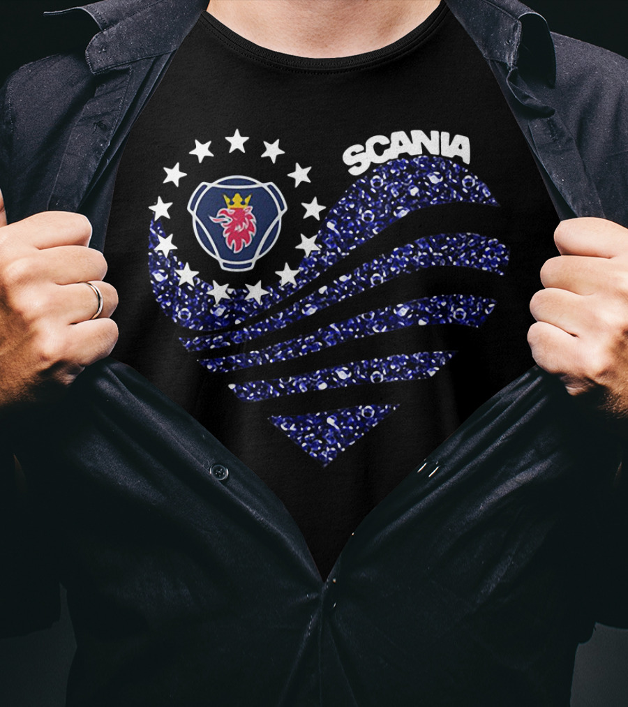 Scania Heart With Stars And Emblem T-Shirt