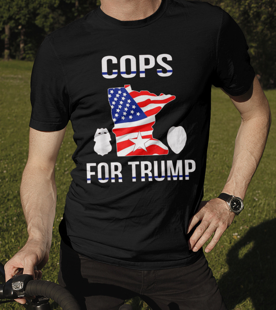 Cops For Trump Minnesota American Flag Police Support T-Shirt