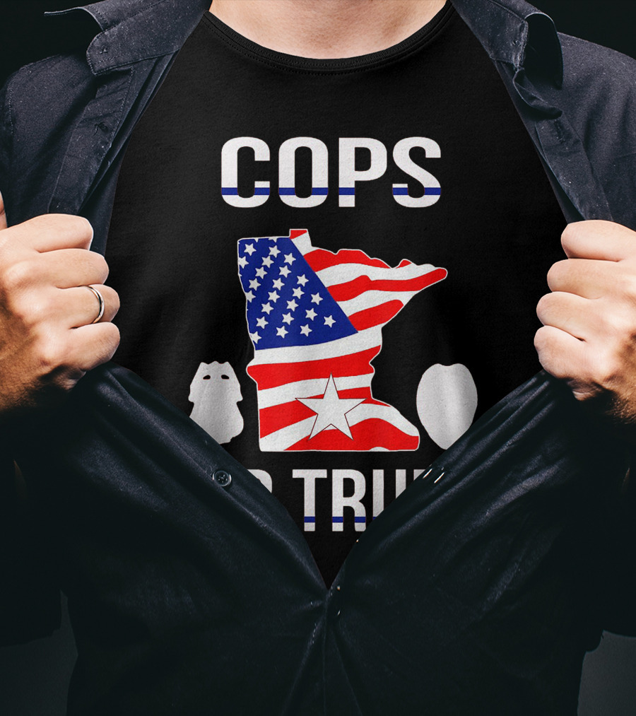 Cops For Trump Minnesota American Flag Police Support T-Shirt