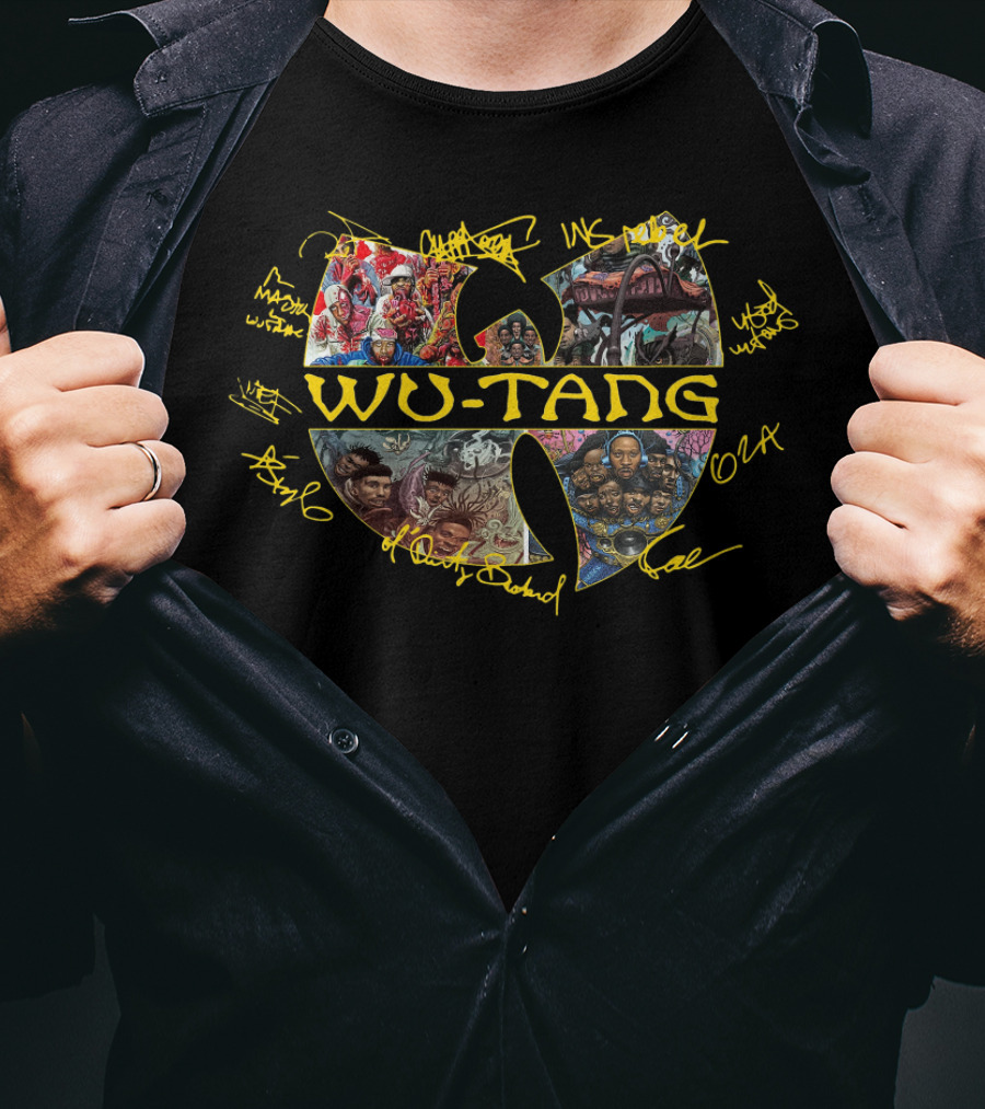 Wu-Tang Clan Wu-Tang Forever Album Cover Collage Yellow Signatures T-Shirt