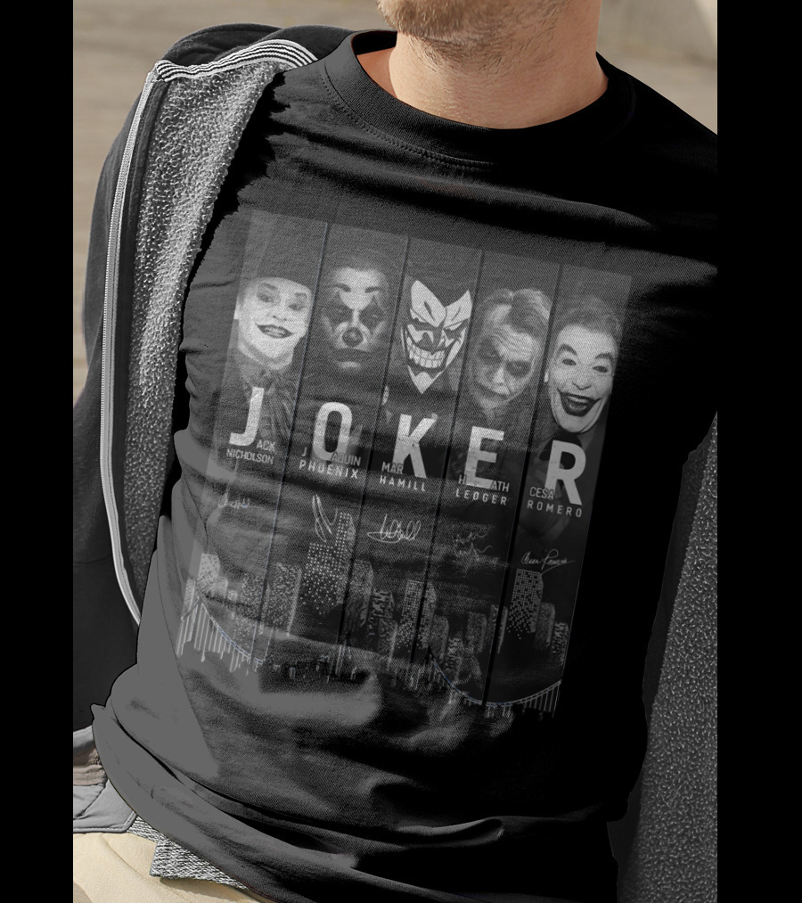 Joker City Jack Nicholson Joaquin Phoenix Mark Hamill Heath Ledger Cesar Romero T-Shirt