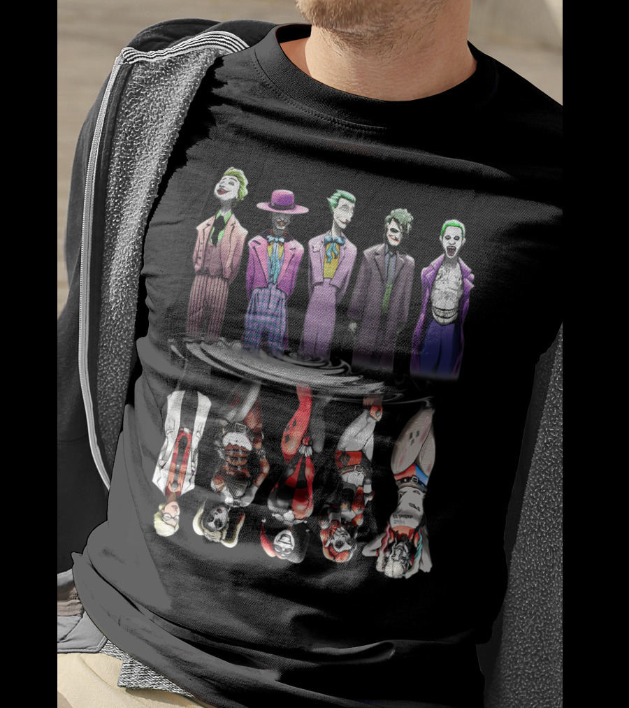 The Joker King Gotham Villains Harley Quinn Reflections T-Shirt