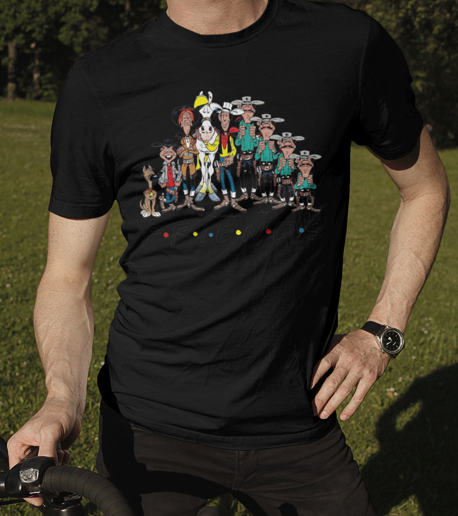 Lucky Luke Friends Cowboys Text Western T-Shirt