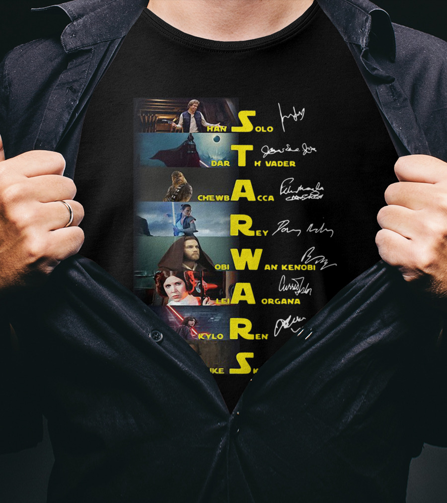 Star Wars Han Solo Darth Vader Chewbacca Obi-Wan Kenobi Leia Organa Kylo Ren Luke Skywalker T-Shirt