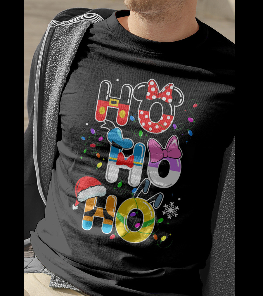 Ho Ho Ho Disney Mickey Minnie Donald Daisy Goofy Pluto Christmas T-Shirt