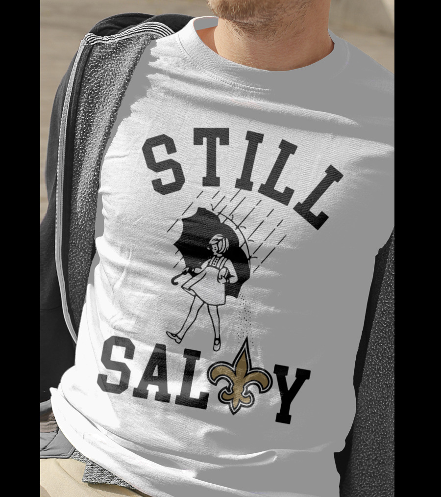 Still Salty Saints Fleur-de-Lis Rain Girl T-Shirt