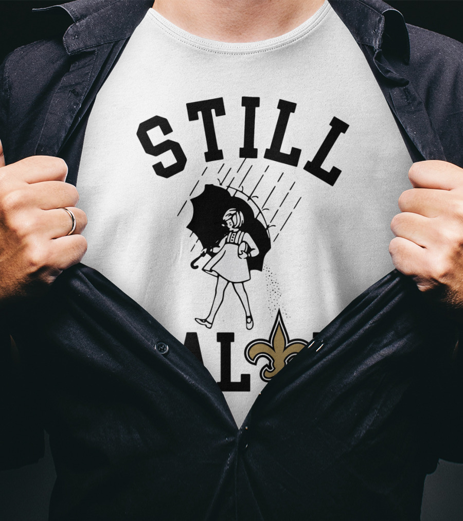 Still Salty Saints Fleur-de-Lis Rain Girl T-Shirt