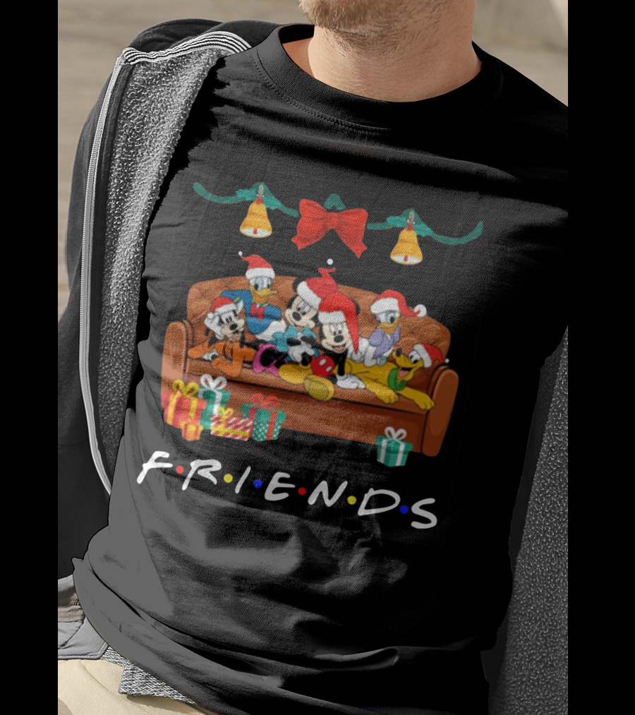 Disney Characters Christmas Friends TV Show Couch Scene T-Shirt