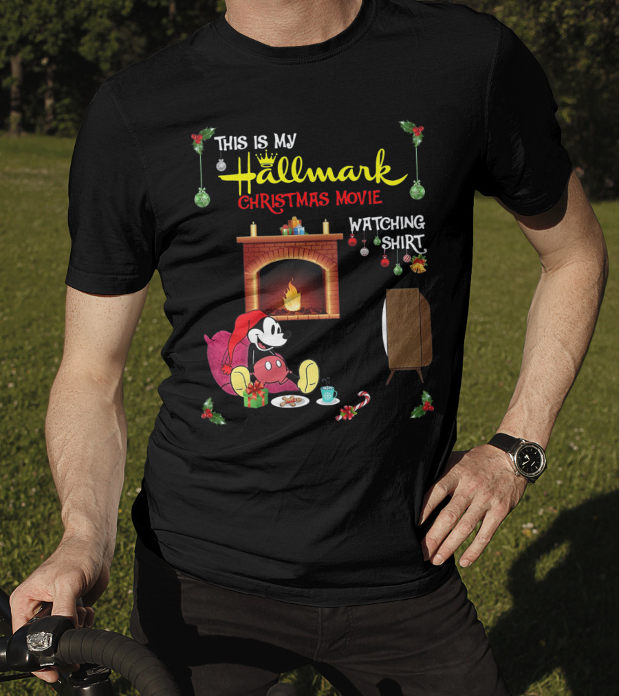 This Is My Hallmark Christmas Movie Watching Shirt Mickey Mouse Cozy Holiday Scene T-Shirt