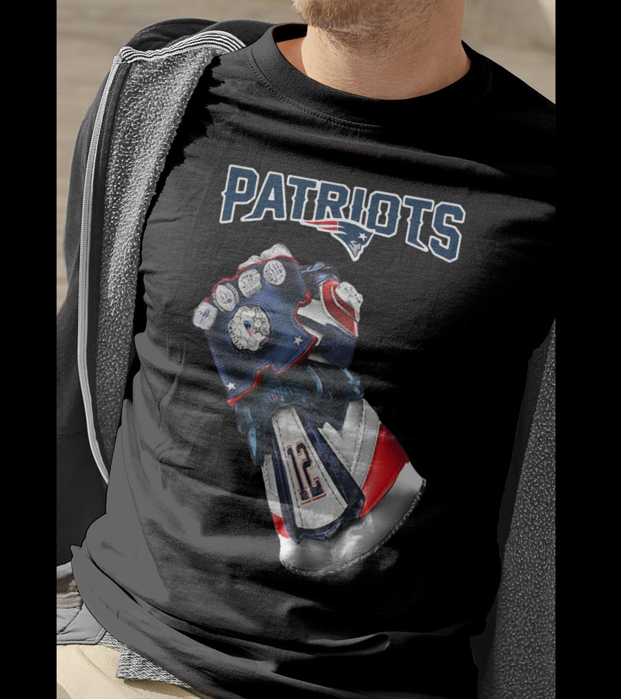 Patriots New England Infinity Gauntlet Football Tribute With Number 12 T-Shirt