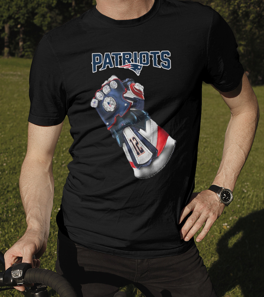 Patriots New England Infinity Gauntlet Football Tribute With Number 12 T-Shirt