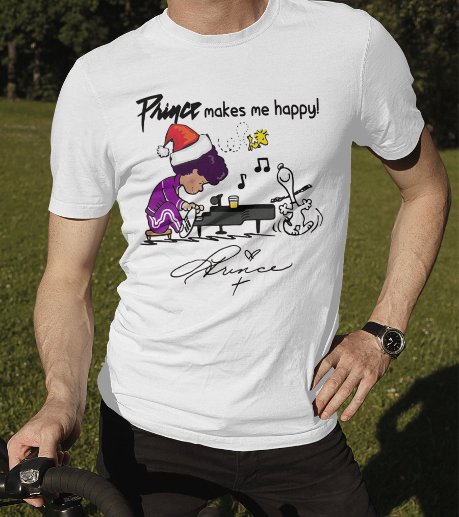 Prince Makes Me Happy Schroeder Snoopy Peanuts Christmas T-Shirt