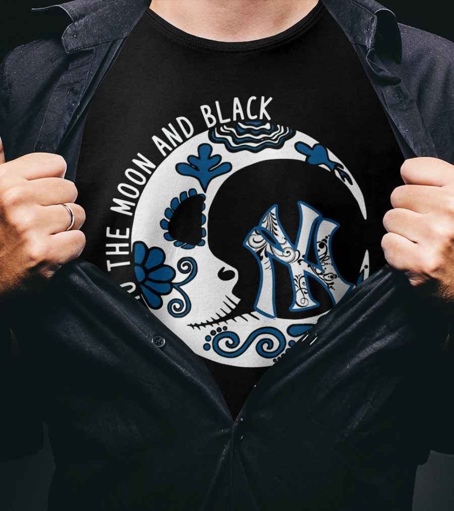 New York Yankees I Love To The Moon And Black T-Shirt