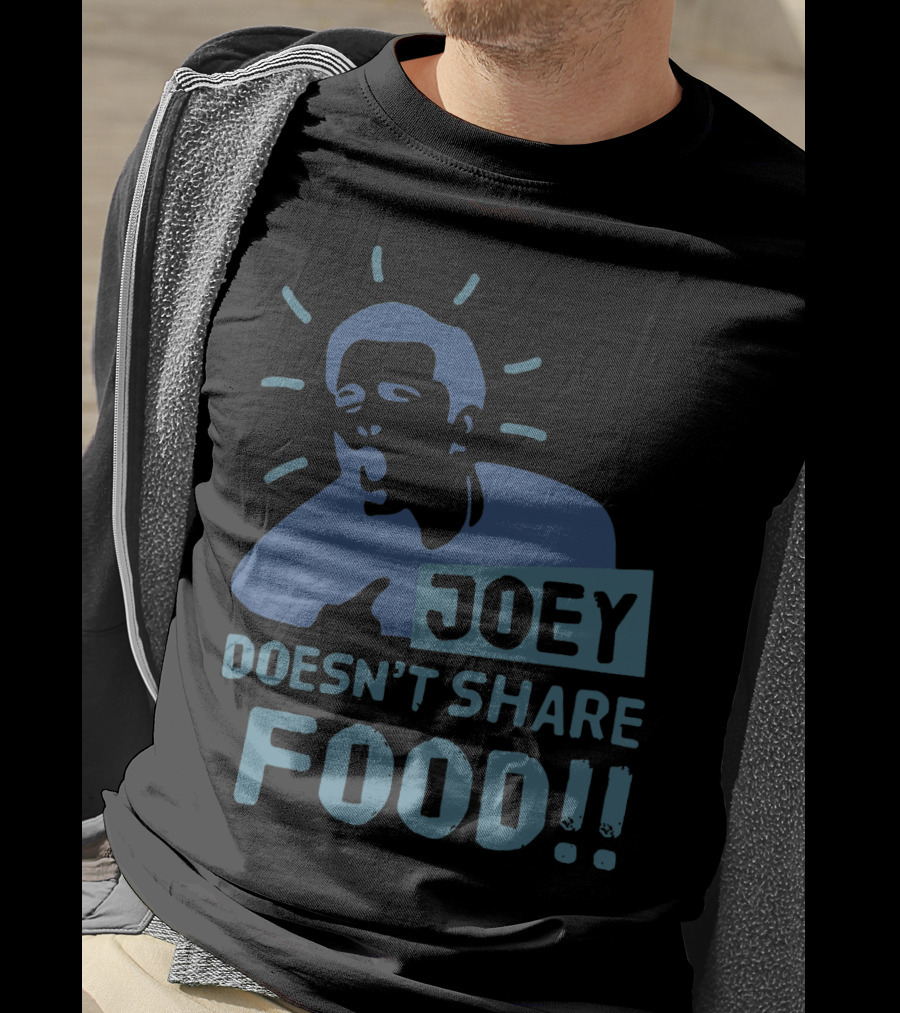 Joey Doesn't Share Food Iconic Shouting Silhouette With Exclamation Marks T-Shirt