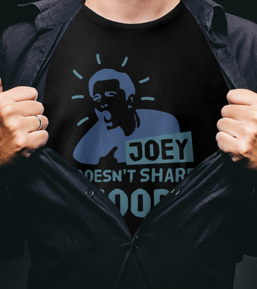 Joey Doesn't Share Food Iconic Shouting Silhouette With Exclamation Marks T-Shirt