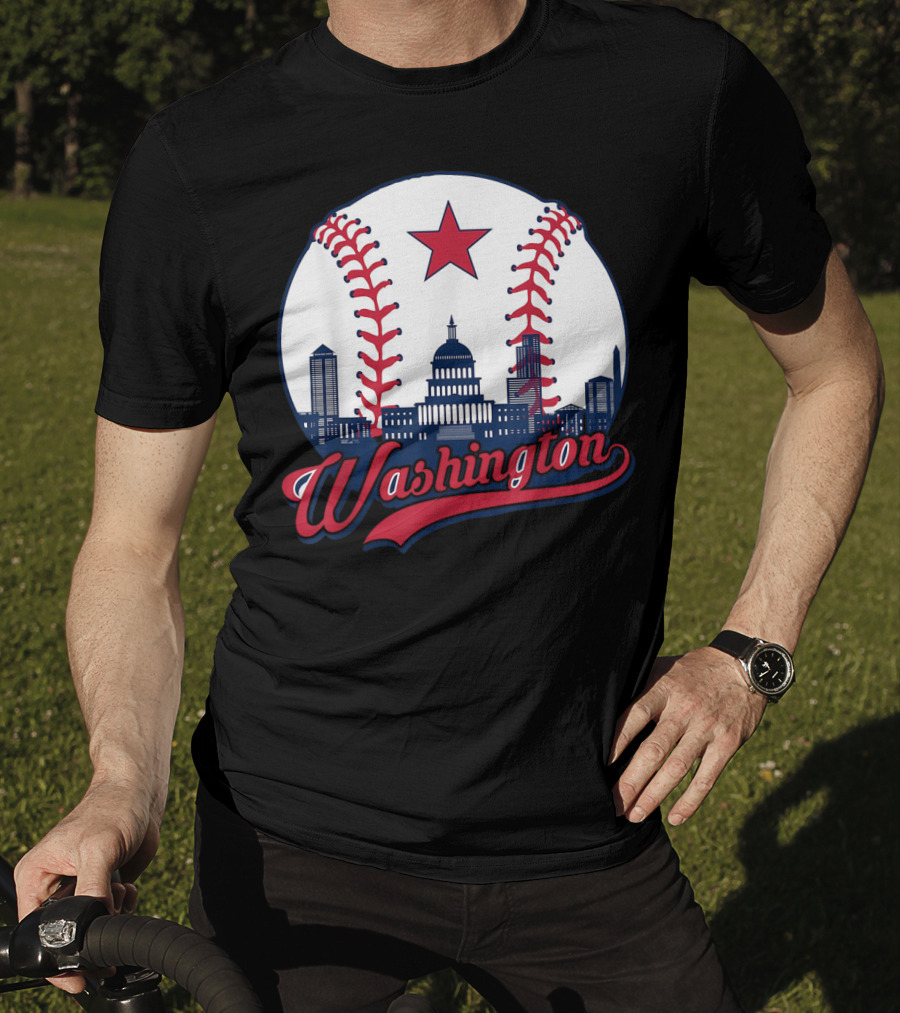 Washington Nationals Baseball Cityscape Capitol Star T-Shirt