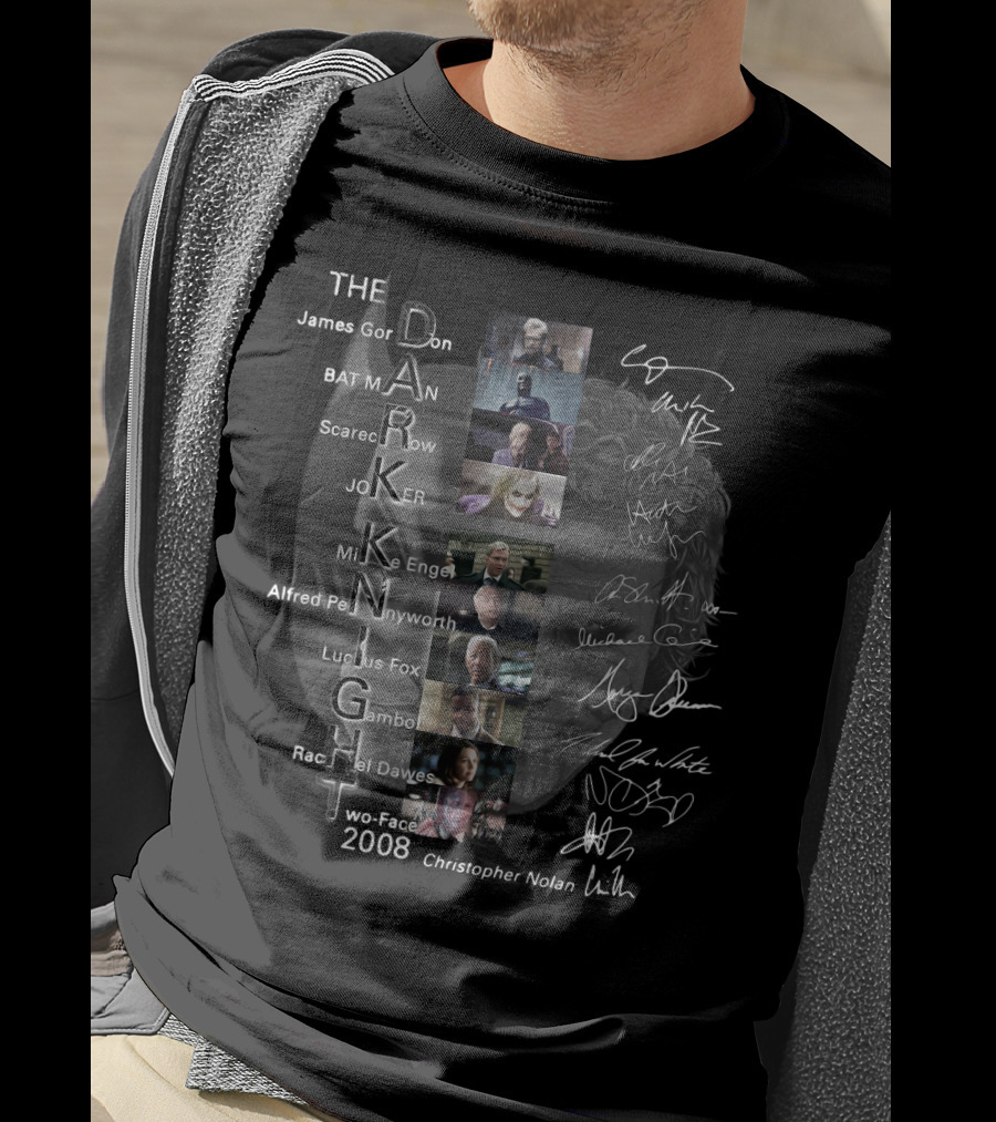 The Dark Knight James Gordon Batman Scarecrow Joker Mike Engel Alfred Pennyworth 2008 Christopher Nolan T-Shirt