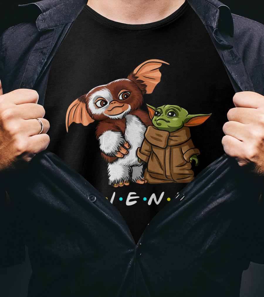 Gremlins Baby Yoda Friends Mandalorian Crossover T-Shirt