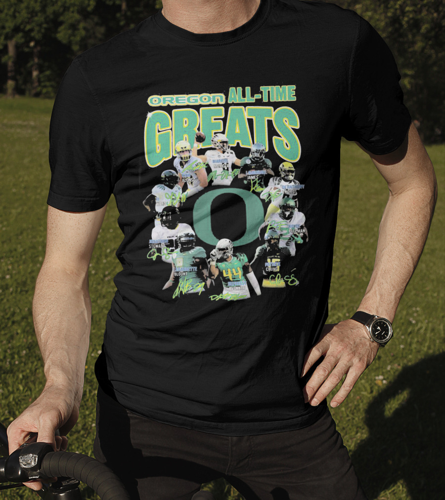 Oregon All-Time Greats Mariota James Blount Dunnigan Loves Davis Royce Freeman T-Shirt