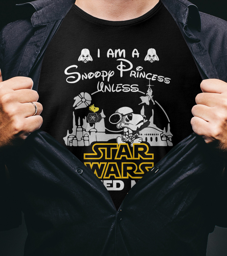 I Am A Snoopy Princess With Star Wars Symbols And Text Need Me T-Shirt
