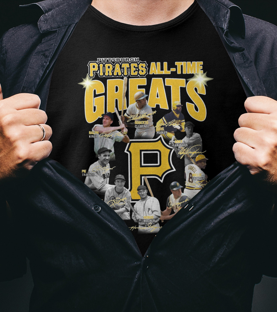 Pittsburgh Pirates All-Time Greats Roberto Clemente Honus Wagner Willie Stargell T-Shirt