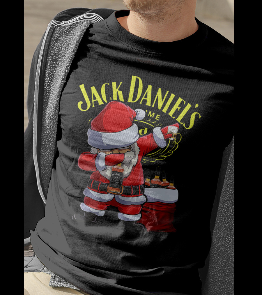 Santa Claus Dabbing With Jack Daniel's Bottles In Sack T-Shirt
