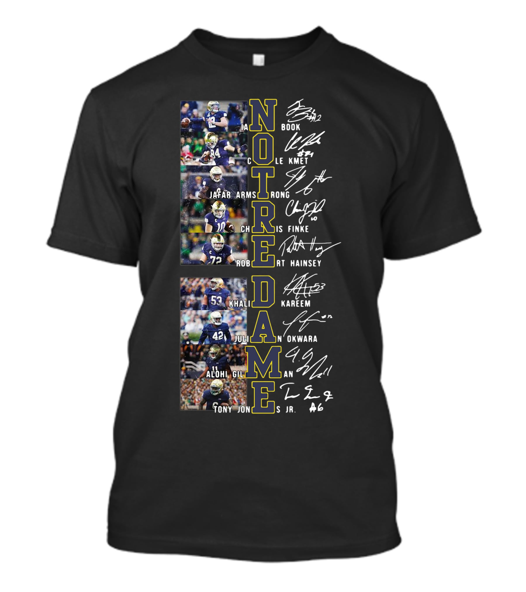 Notre Dame Fighting Irish Football Stars Signatures T-Shirt