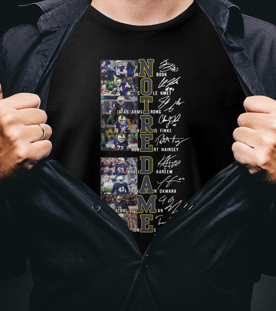 Notre Dame Fighting Irish Football Stars Signatures T-Shirt