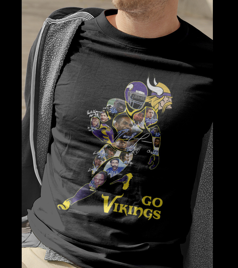 Go Vikings Scandinavian Football Legends Collage T-Shirt