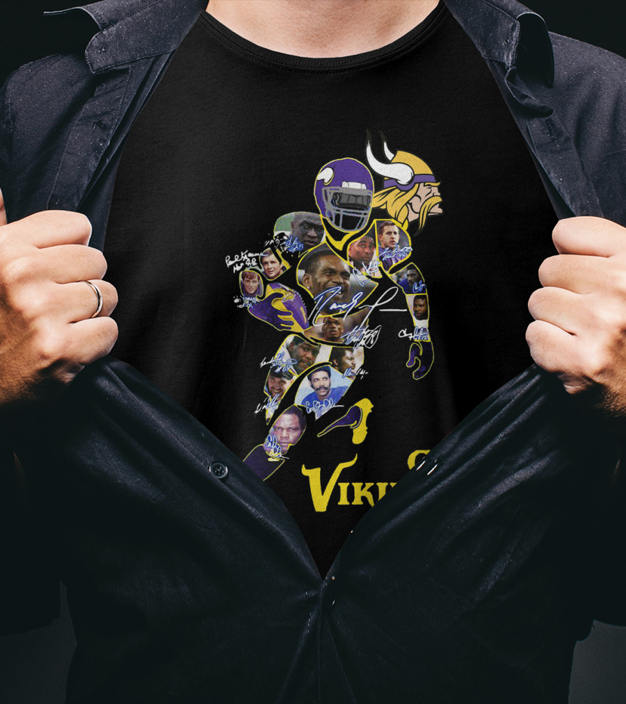 Go Vikings Scandinavian Football Legends Collage T-Shirt