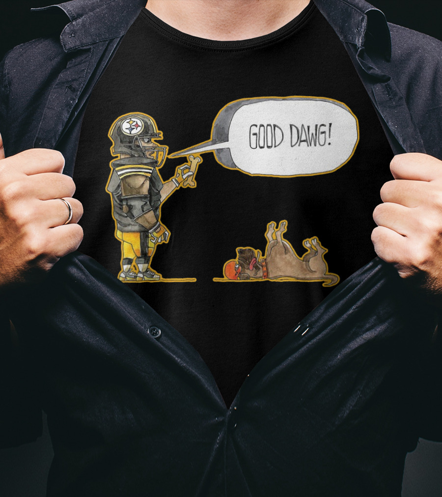 Pittsburgh Steelers Good Dawg Football Helmet Player T-Shirt