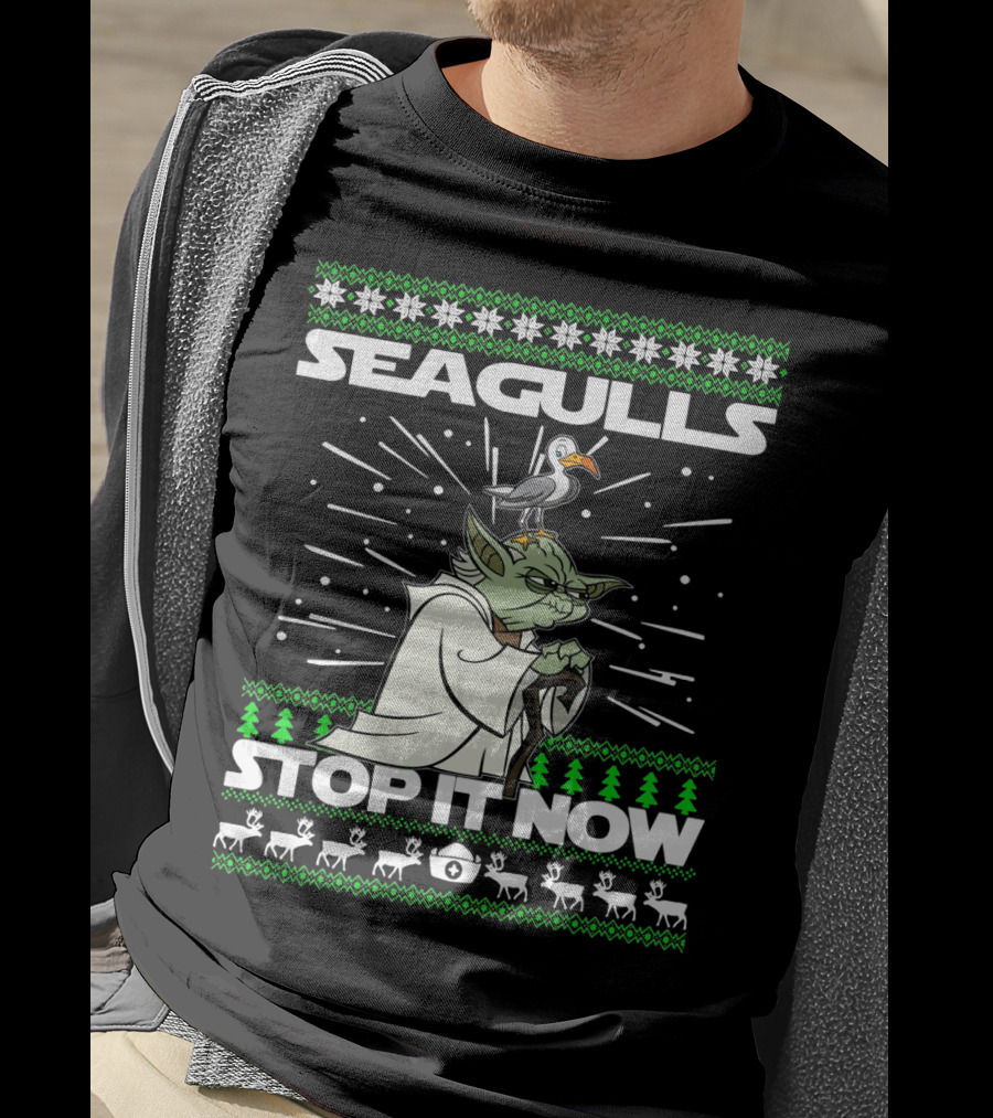 Seagulls Stop It Now Yoda Christmas T-Shirt