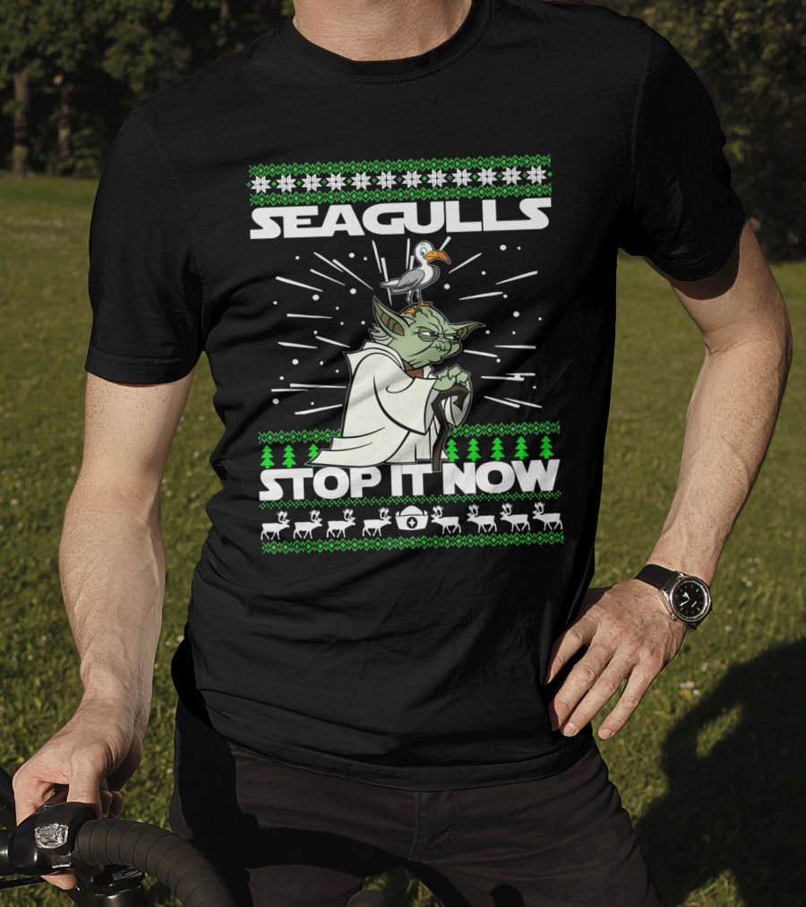 Seagulls Stop It Now Yoda Christmas T-Shirt