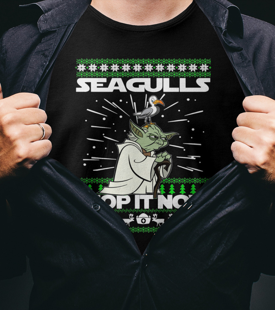 Seagulls Stop It Now Yoda Christmas T-Shirt