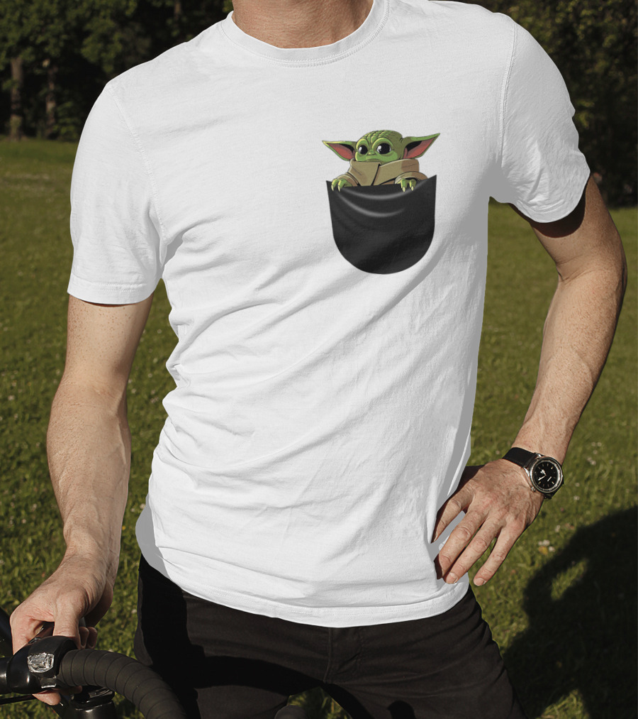 The Mandalorian Grogu Baby Yoda In Pocket Star Wars T-Shirt
