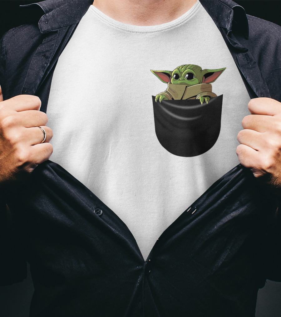 The Mandalorian Grogu Baby Yoda In Pocket Star Wars T-Shirt