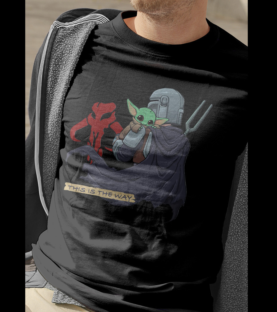 This Is The Way Baby Yoda Mandositting Mandalorian Mythosaur T-Shirt