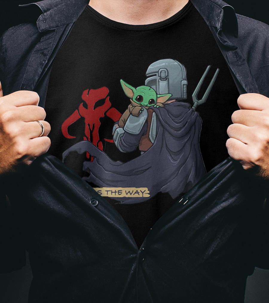 This Is The Way Baby Yoda Mandositting Mandalorian Mythosaur T-Shirt