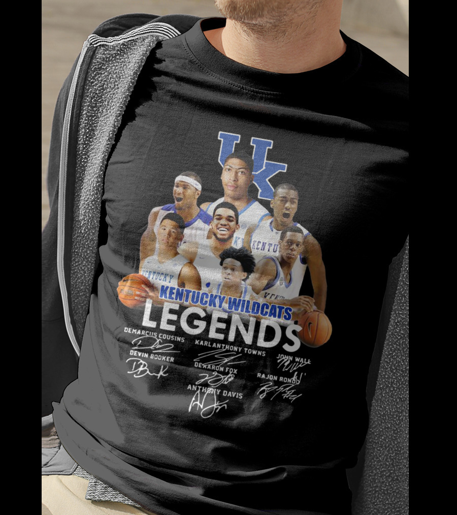 Kentucky Wildcats Legends Demarcus Cousins Karl Anthony Towns John Wall Devin Booker De'aaron Fox Rajon Rondo Anthony Davis T-Shirt