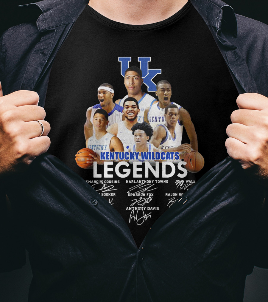Kentucky Wildcats Legends Demarcus Cousins Karl Anthony Towns John Wall Devin Booker De'aaron Fox Rajon Rondo Anthony Davis T-Shirt