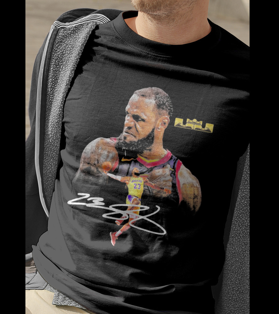 LeBron James Lakers 23 King Signature Basketball Legends T-Shirt