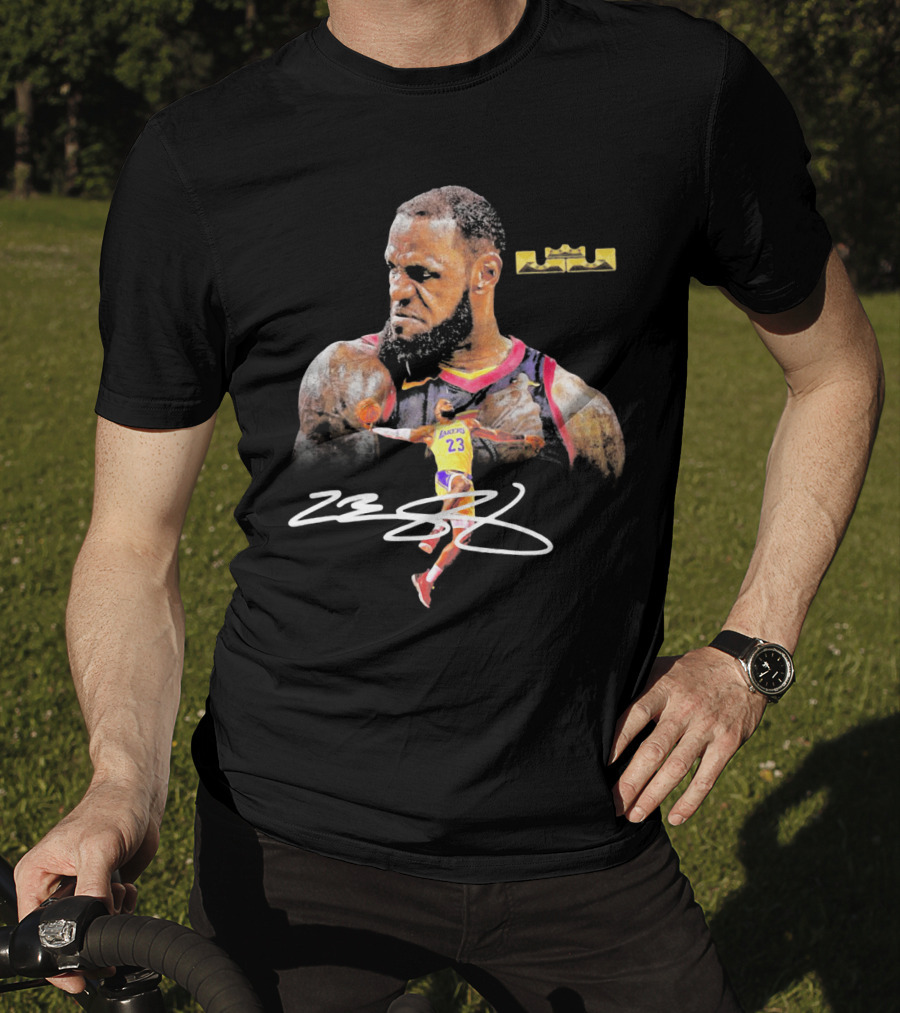 LeBron James Lakers 23 King Signature Basketball Legends T-Shirt